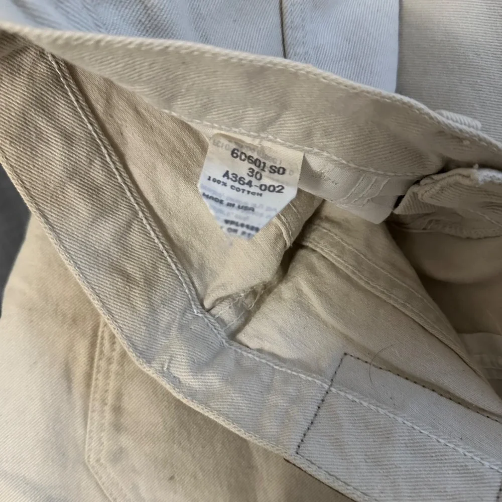 Vintage Wrangler Made In USA Denim Shorts Beige 30 Regular Fit 90s Workwear Y2K